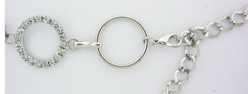 Elegant Silver Tone Belt with clear crystal beads for evening dresses