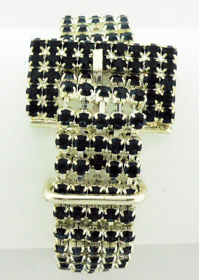 Blue Crystal Belt Bracelet featuring precision-cut blue crystals in a silver-tone belt design