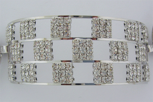 Silver-toned Swarovski crystal bracelet featuring precision-cut gemstones and an adjustable clasp for versatile styling