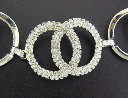 Elegant Silver Bracelet featuring precision-cut Swarovski crystals with a vintage Chanel-inspired design