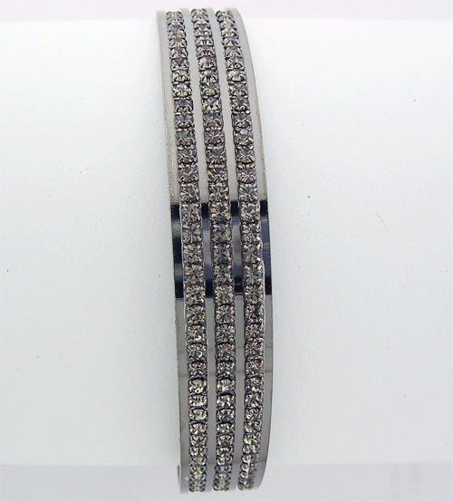 Premium Black Swarovski crystal bracelet featuring stainless steel construction and precision lapidary cuts