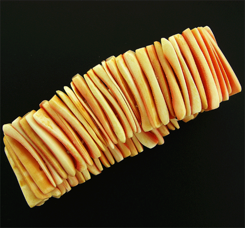 Vibrant Organic Carrot Color Sea Shell Stretch Bracelet