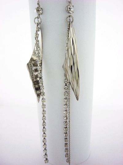 Silver Toned Drop Earrings Featuring Swarovski Crystals