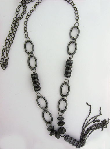 Dark Gray Necklace crafted with precious materials, a modern historical piece