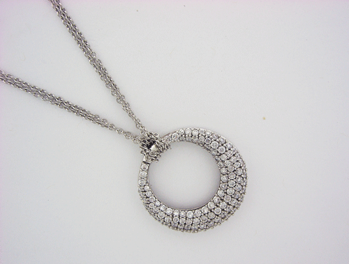 Sterling Silver Pendant featuring sparkling Cubic Zirconias on a silver chain