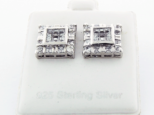 Elegant Silver Earrings with Cubic Zirconias