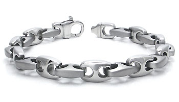 Premium 316L Stainless Steel Link Two-Tone Finish Bracelet with High Polish and Brushed Accents