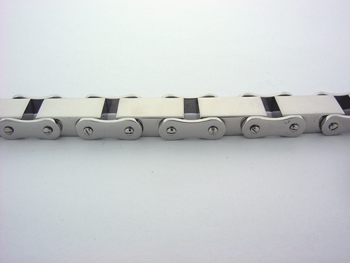 A highly polished 316L Stainless Steel Link Bracelet, 8 inches long and 10 mm wide