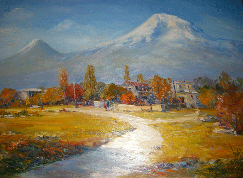 Mount Ararat Original Oil Painting by professional painter Andranik Sargisian on canvas