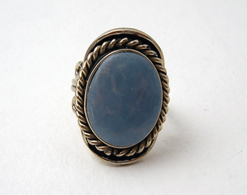 A beautifully crafted adjustable Sky Blue Agate Ring featuring a vibrant blue gemstone