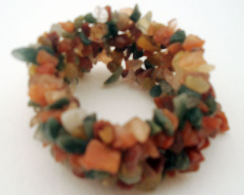 Natural Gemstone Stretch Bracelet featuring carnelian and peridot stones