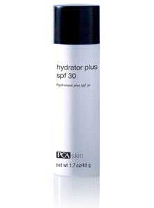 PCA Skin Hydrator Plus SPF 30 Sunscreen Moisturizer bottle displaying broad spectrum protection