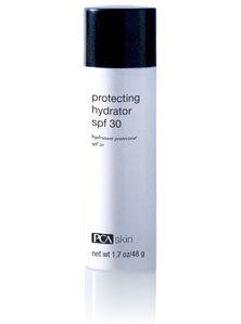 PCA Skin Protecting Hydrator SPF 30 bottle with matte finish sunscreen formulation