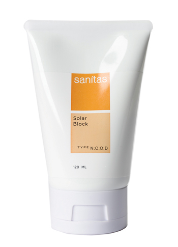 Sanitas Solar Block N:C:O:D premium oil-free sun protectant and hydrating skincare artifact