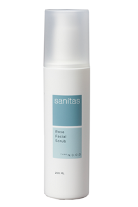 Sanitas Rose Facial Scrub Exfoliating Cleanser Bottle